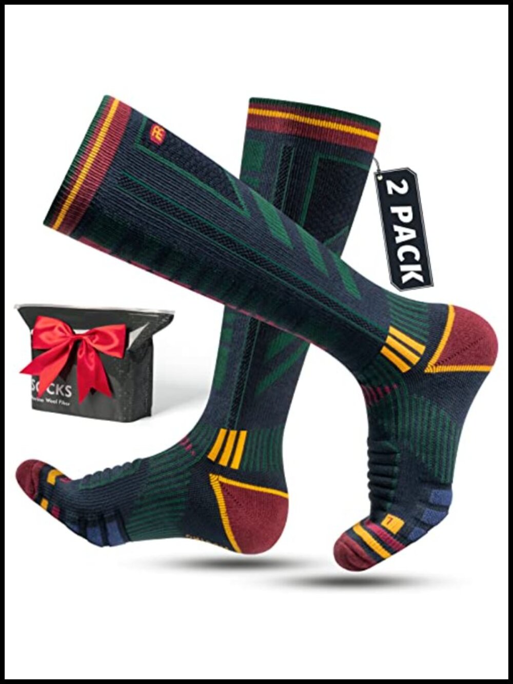 Alpaca Wool Ski Socks Knee-High Compression Thermal Snowboard Hiking